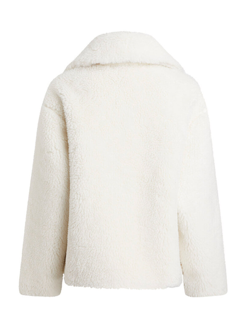 Calvin Klein Beyaz Renkli Kadın Short Sherpa Ceket