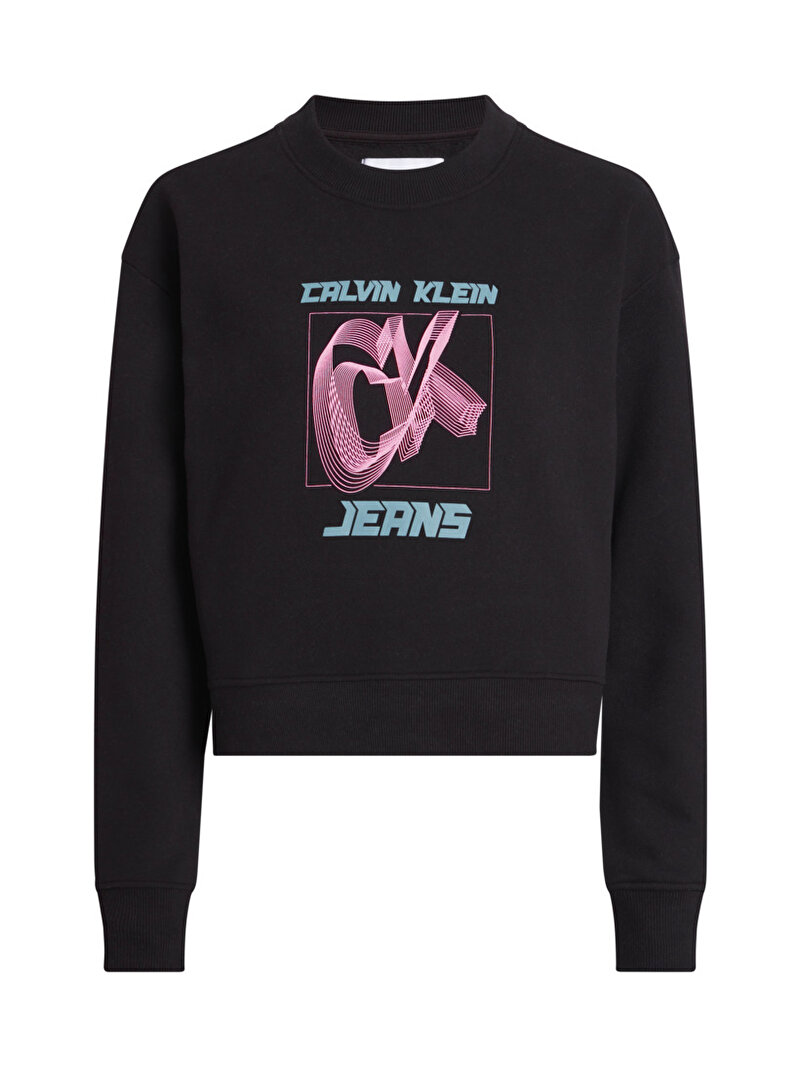 Calvin Klein Siyah Renkli Kadın Hyper Real Sweatshirt