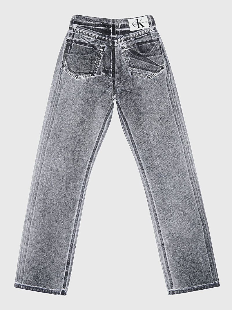 Calvin Klein Gri Renkli Kadın Yüksek Bel Straight Jean Pantolon
