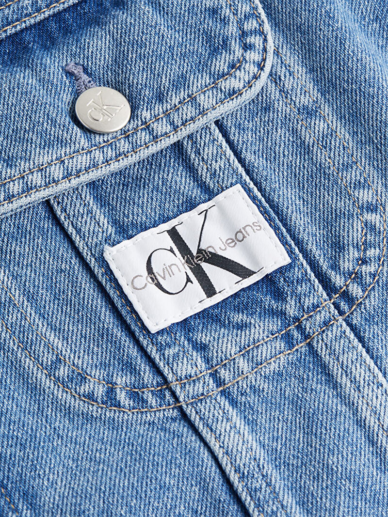 Calvin Klein Mavi Renkli Kadın Cropped 90S Denim Ceket
