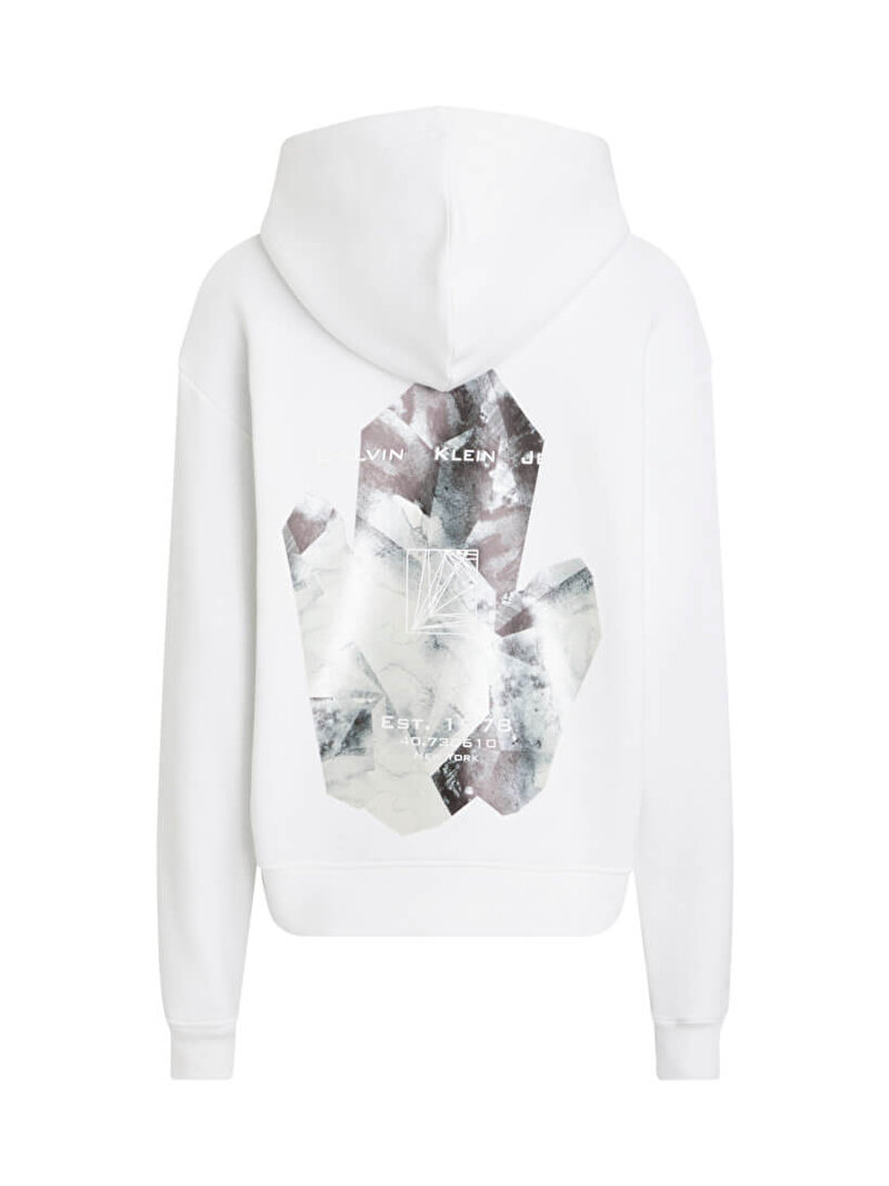 Calvin Klein Beyaz Renkli Kadın Back Diamond Graphic Sweatshirt