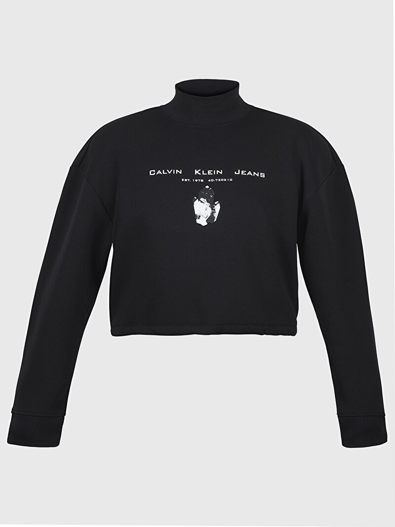 Calvin Klein Siyah Renkli Kadın Diamond Gathered Sweatshirt