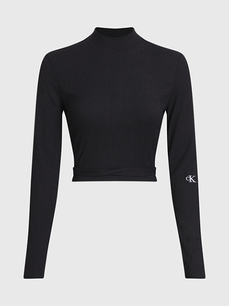 Calvin Klein Siyah Renkli Kadın Back Split Wrap Top