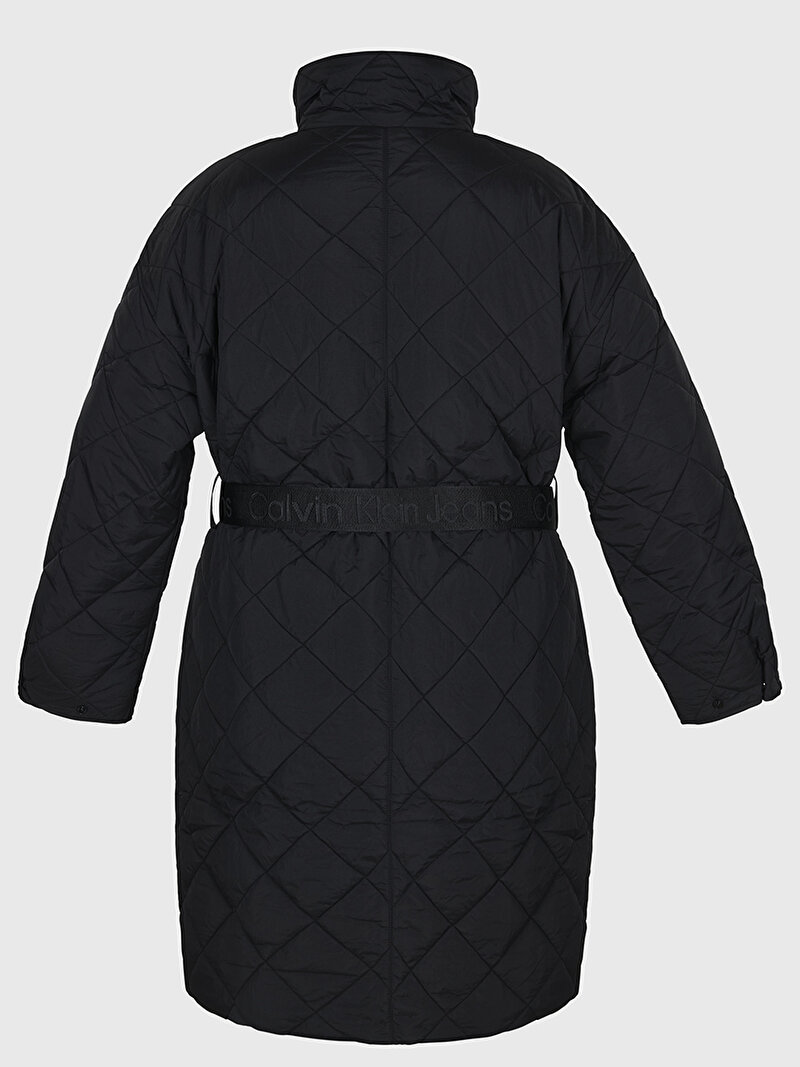 Calvin Klein Siyah Renkli Kadın Belted Quilted Mont