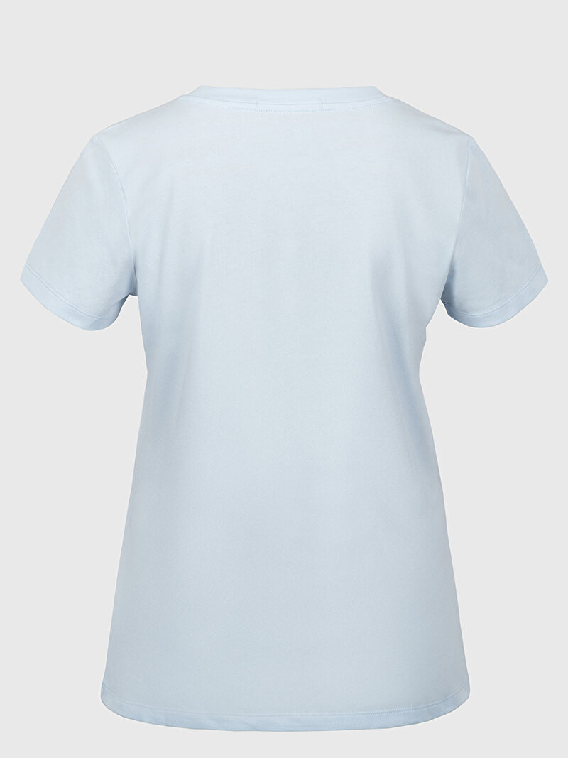 Calvin Klein Mavi Renkli Kadın Sequin Slim T-Shirt
