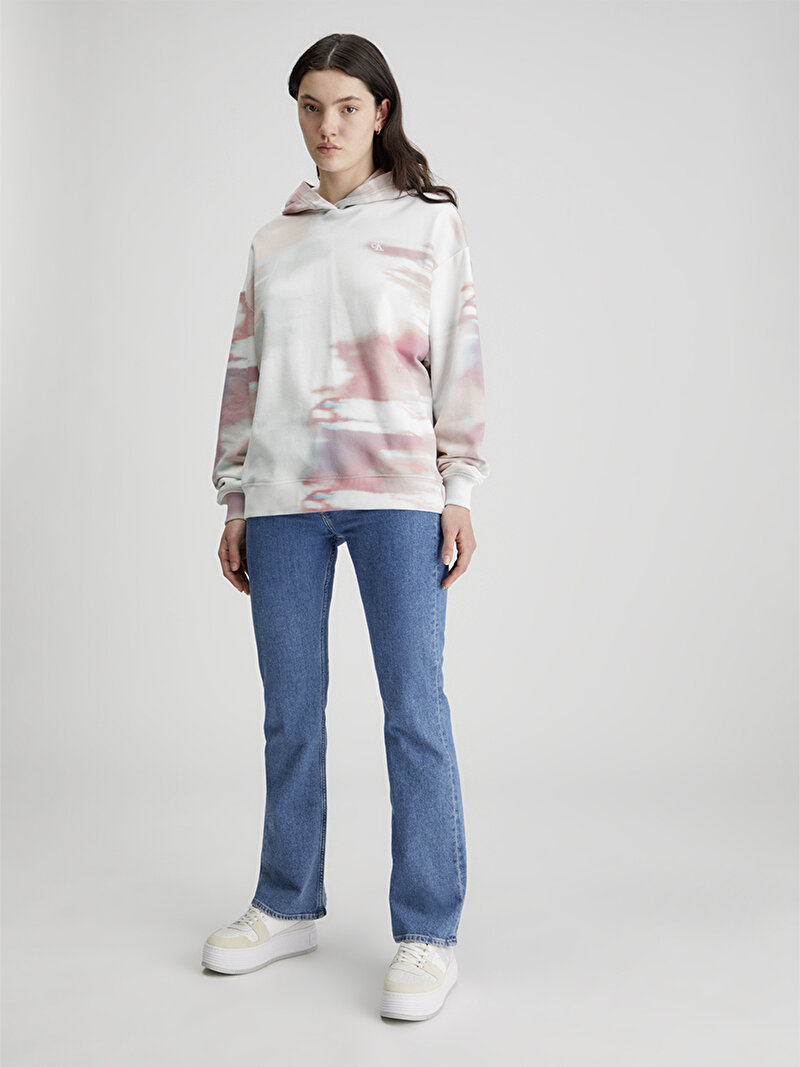 Calvin Klein Çok renkli Renkli Kadın Diffused Aop Oversized Sweatshirt