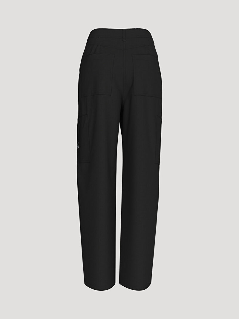 Calvin Klein Siyah Renkli Kadın Woven Label Straight Pantolon
