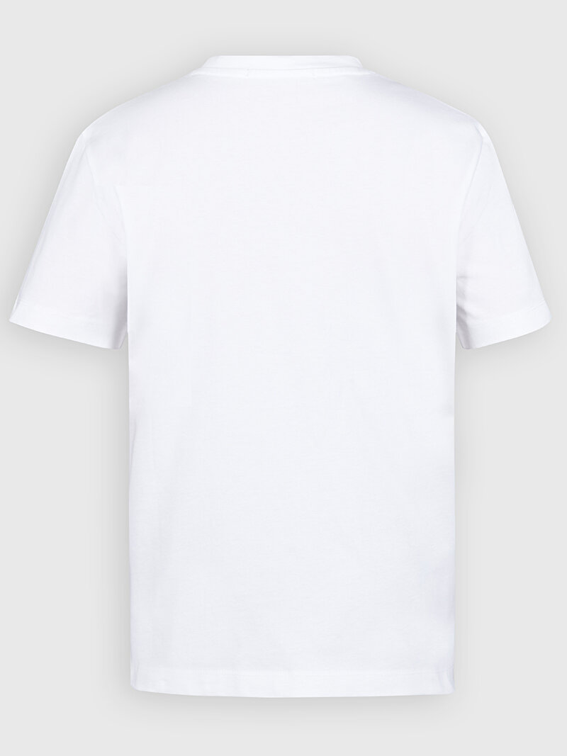 Calvin Klein Beyaz Renkli Kadın Diffused Monologo T-Shirt