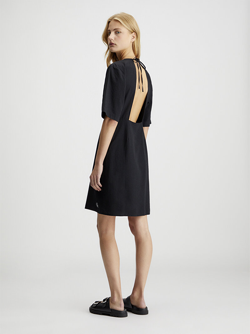 Calvin Klein Siyah Renkli Kadın Back Detail Elbise