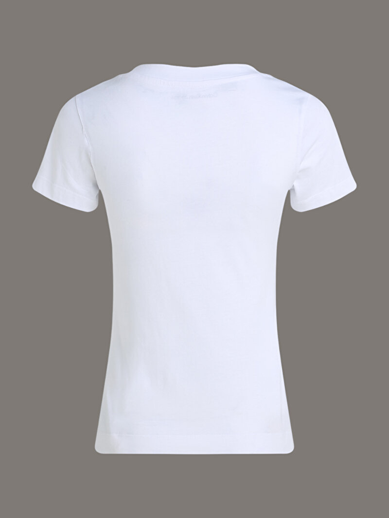 Calvin Klein Beyaz Renkli Kadın 2 Pack Monologo T-shirt