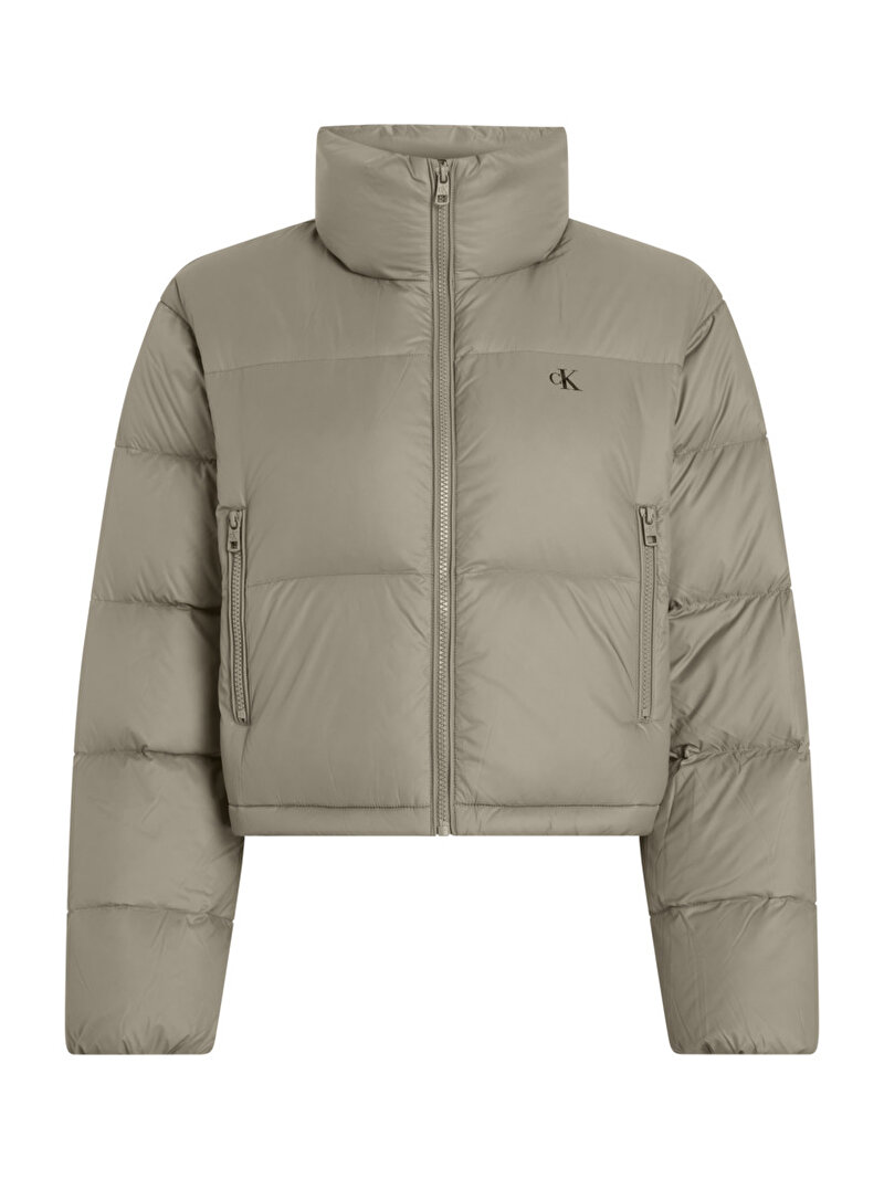 Calvin Klein Kahverengi Renkli Kadın Down Cropped Puffer Ceket