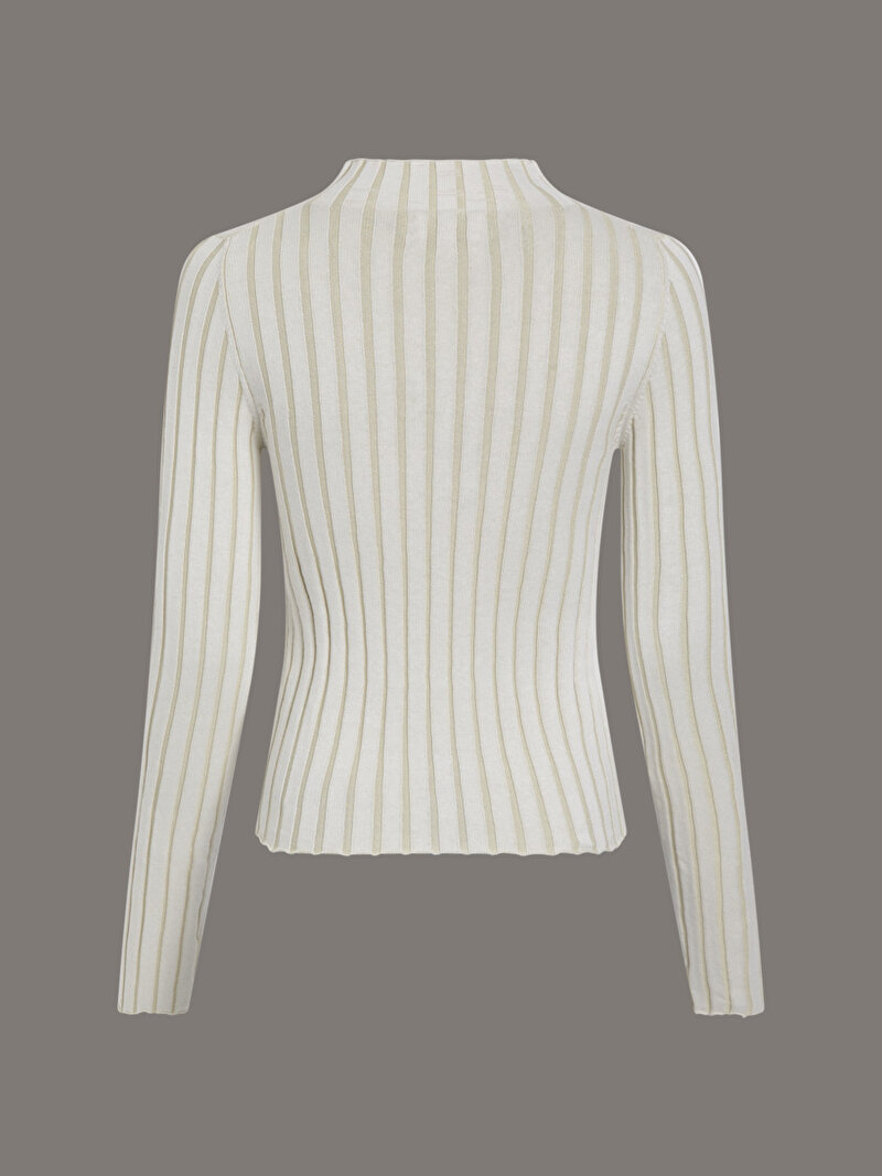 Calvin Klein Bej Renkli Kadın Plated High Neck Kazak