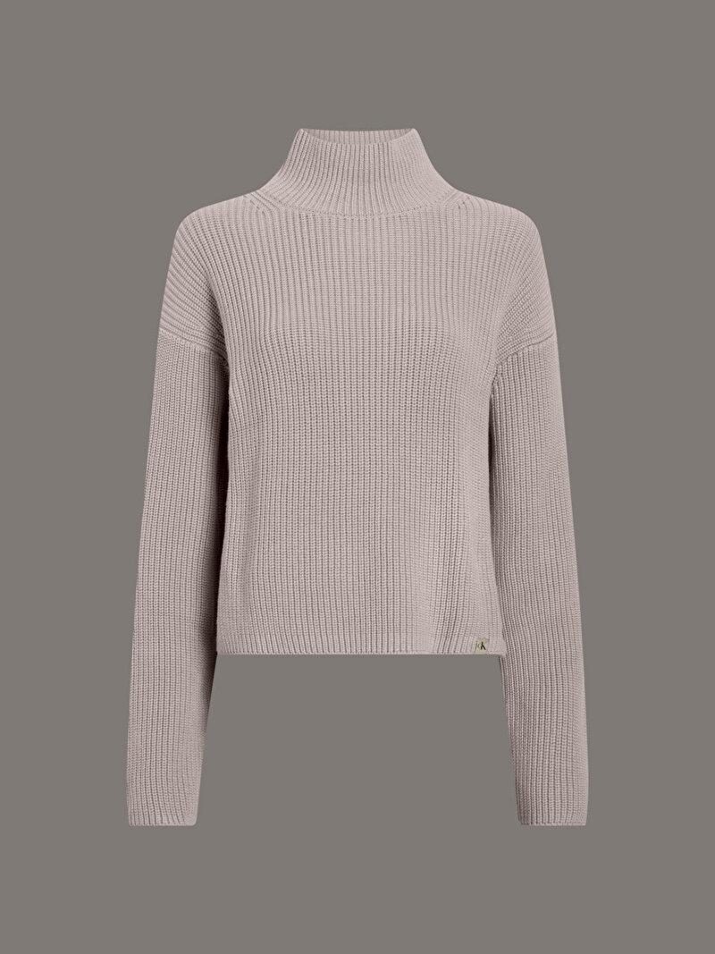 Calvin Klein Bej Renkli Kadın Chunky Loose Kazak