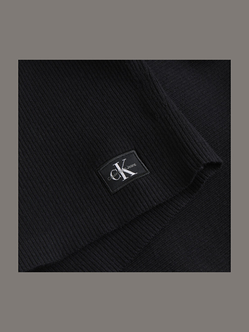 Calvin Klein Siyah Renkli Kadın Woven Label Kazak