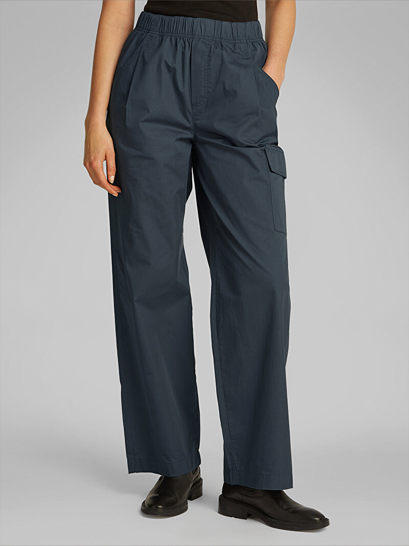 Calvin Klein Lacivert Renkli Kadın Cotton Cargo Pantolon