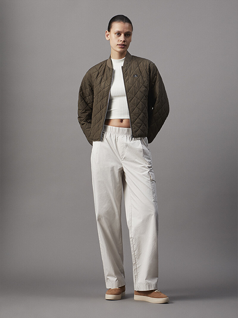Calvin Klein Bej Renkli Kadın Cotton Cargo Pantolon