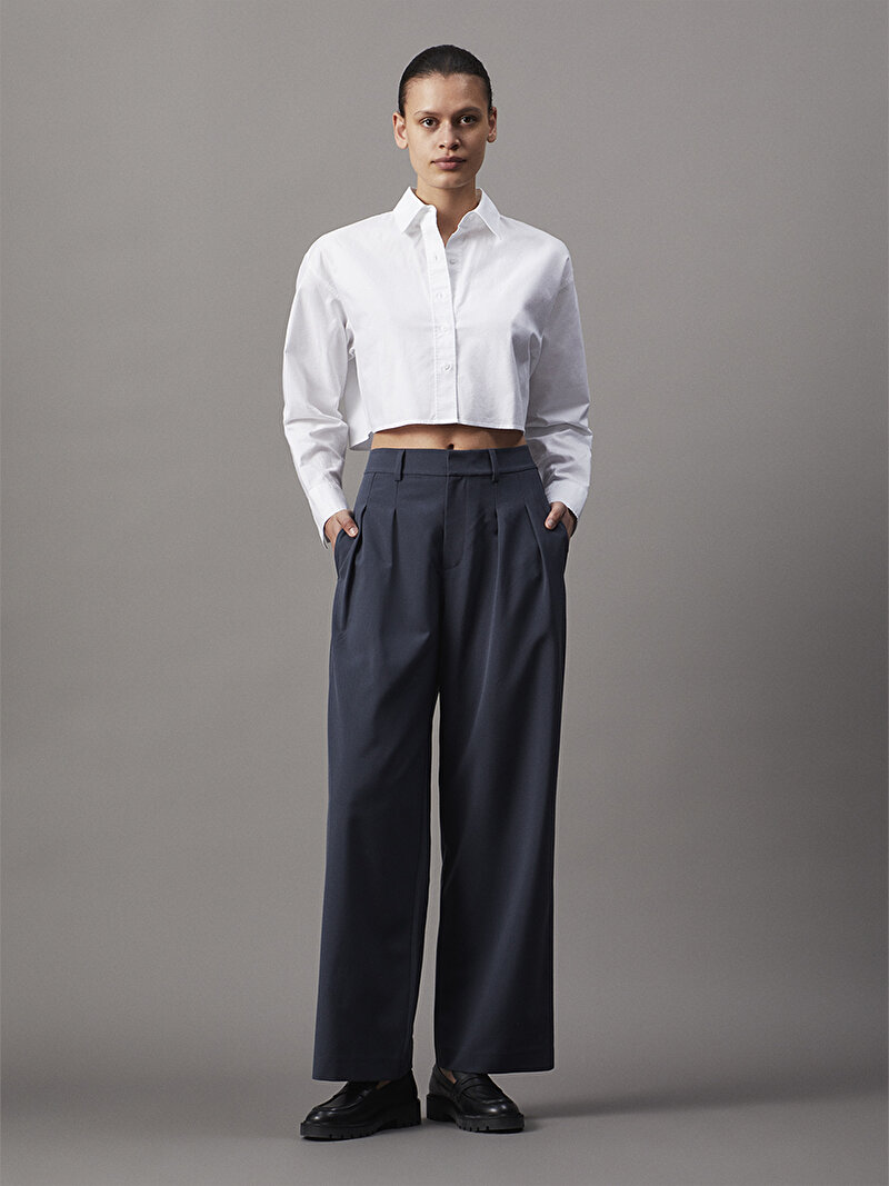 Calvin Klein Siyah Renkli Kadın Tailored Wide Leg Pantolon