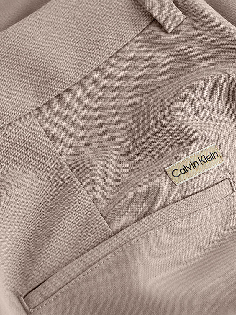 Calvin Klein Bej Renkli Kadın Tailored Wide Leg Pantolon