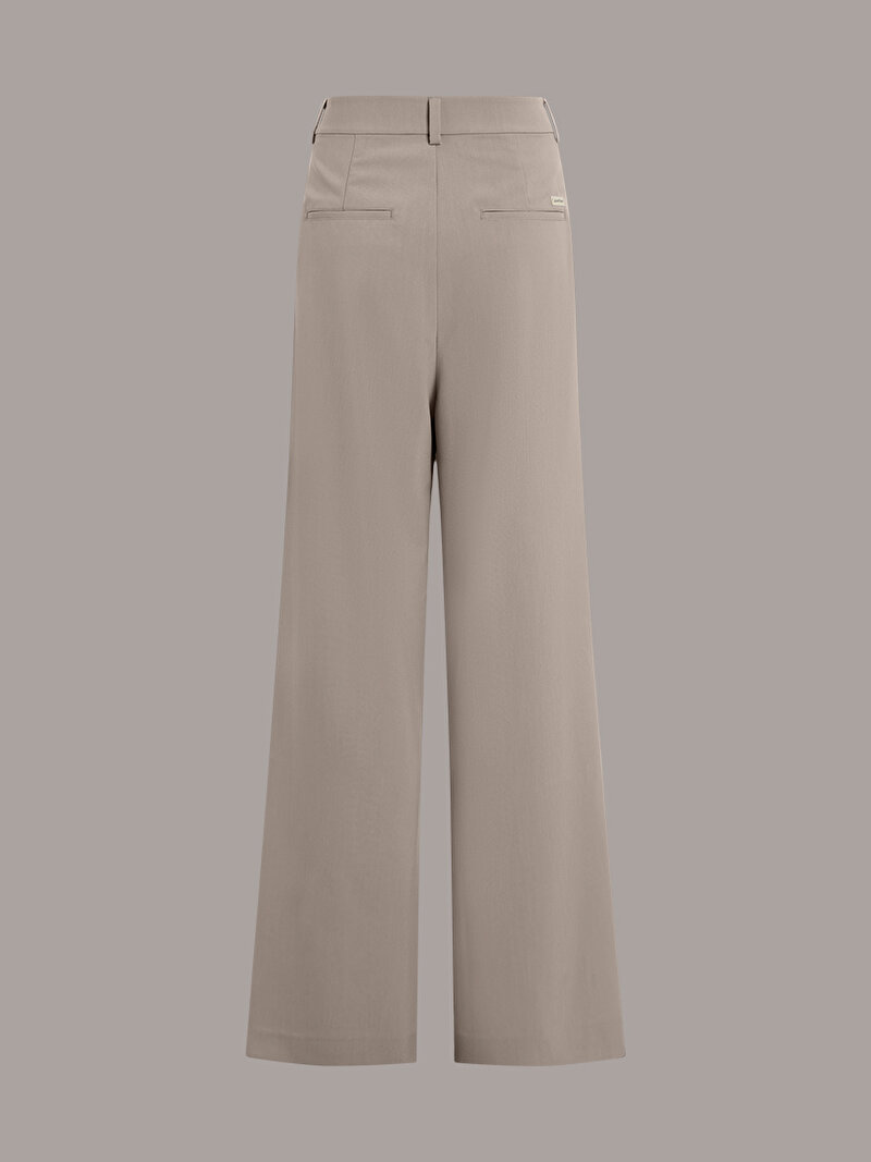 Calvin Klein Bej Renkli Kadın Tailored Wide Leg Pantolon