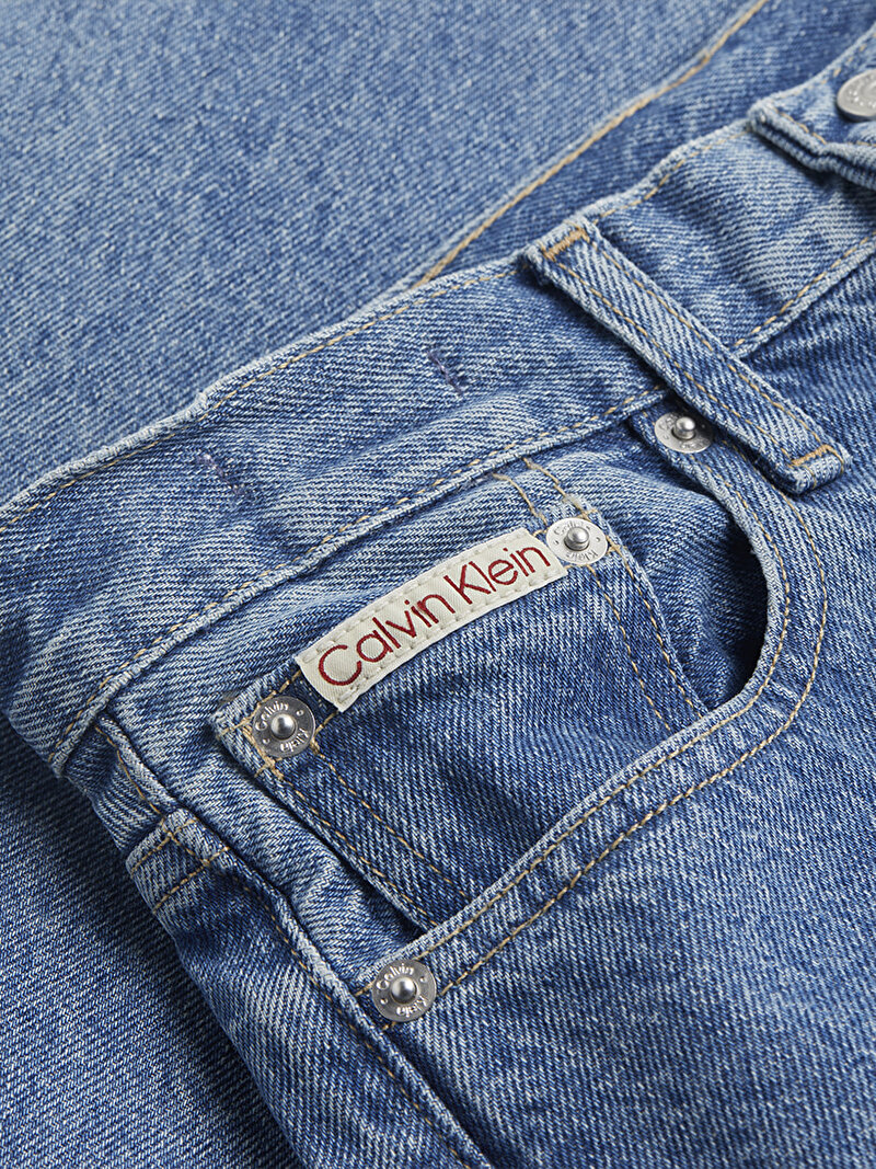 Calvin Klein Mavi Renkli Kadın High Rise Straight Jean Pantolon