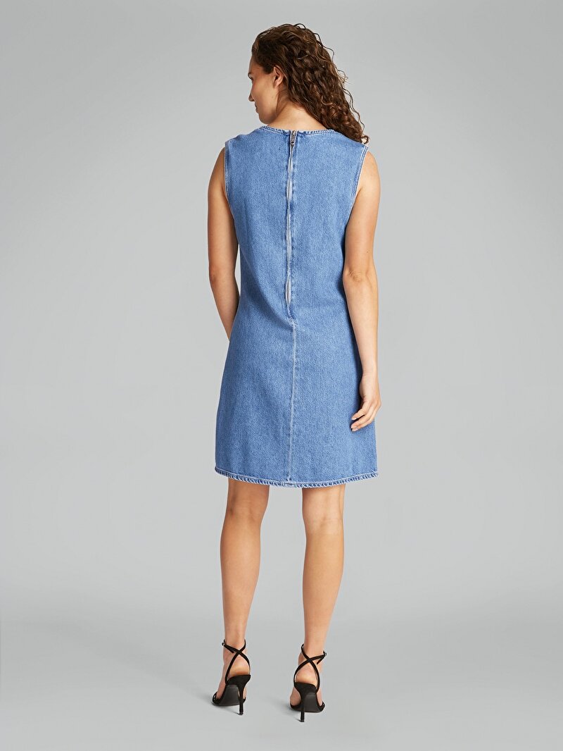 Calvin Klein Mavi Renkli Kadın Kolsuz Elbise