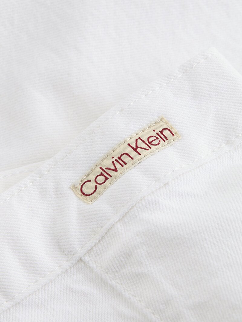 Calvin Klein Beyaz Renkli Kadın Mini Denim Etek