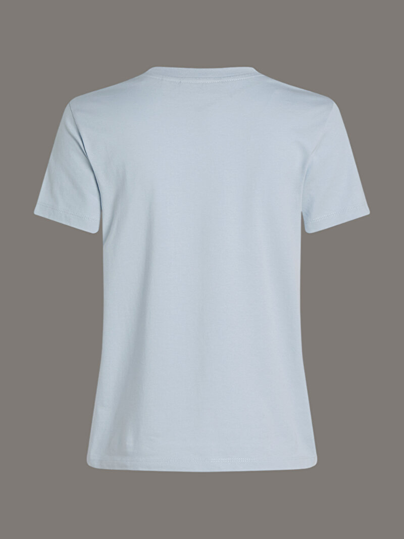 Calvin Klein Mavi Renkli Kadın Woven Label Regular T-shirt