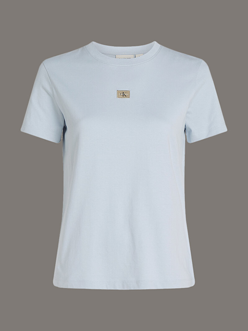 Calvin Klein Mavi Renkli Kadın Woven Label Regular T-shirt