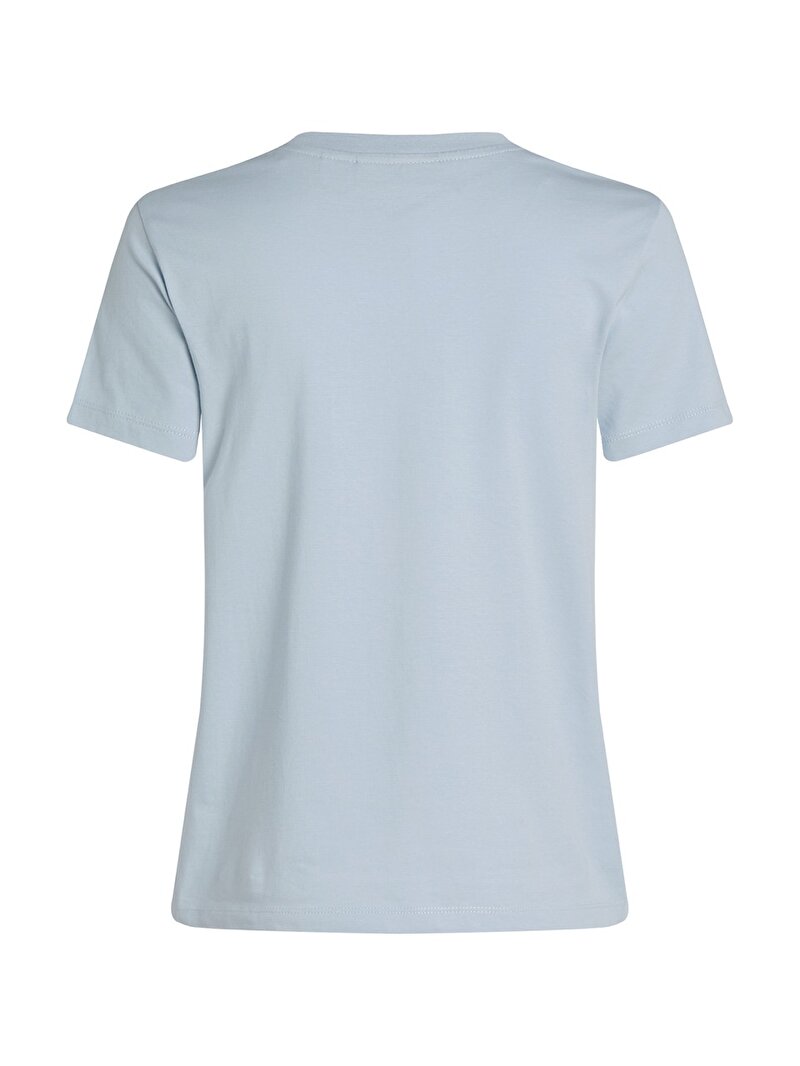 Calvin Klein Mavi Renkli Kadın Woven Label Regular T-shirt