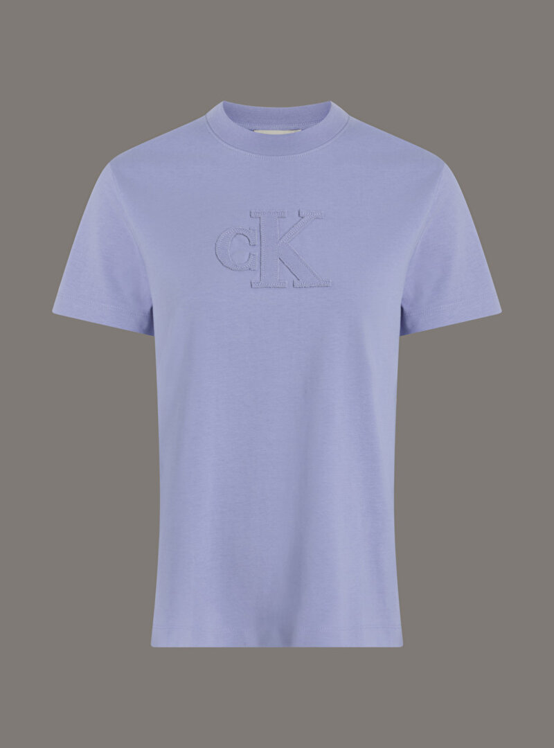 Calvin Klein Mor Renkli Kadın CK Applique Regular T-shirt