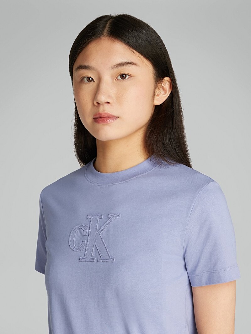Calvin Klein Mor Renkli Kadın CK Applique Regular T-shirt