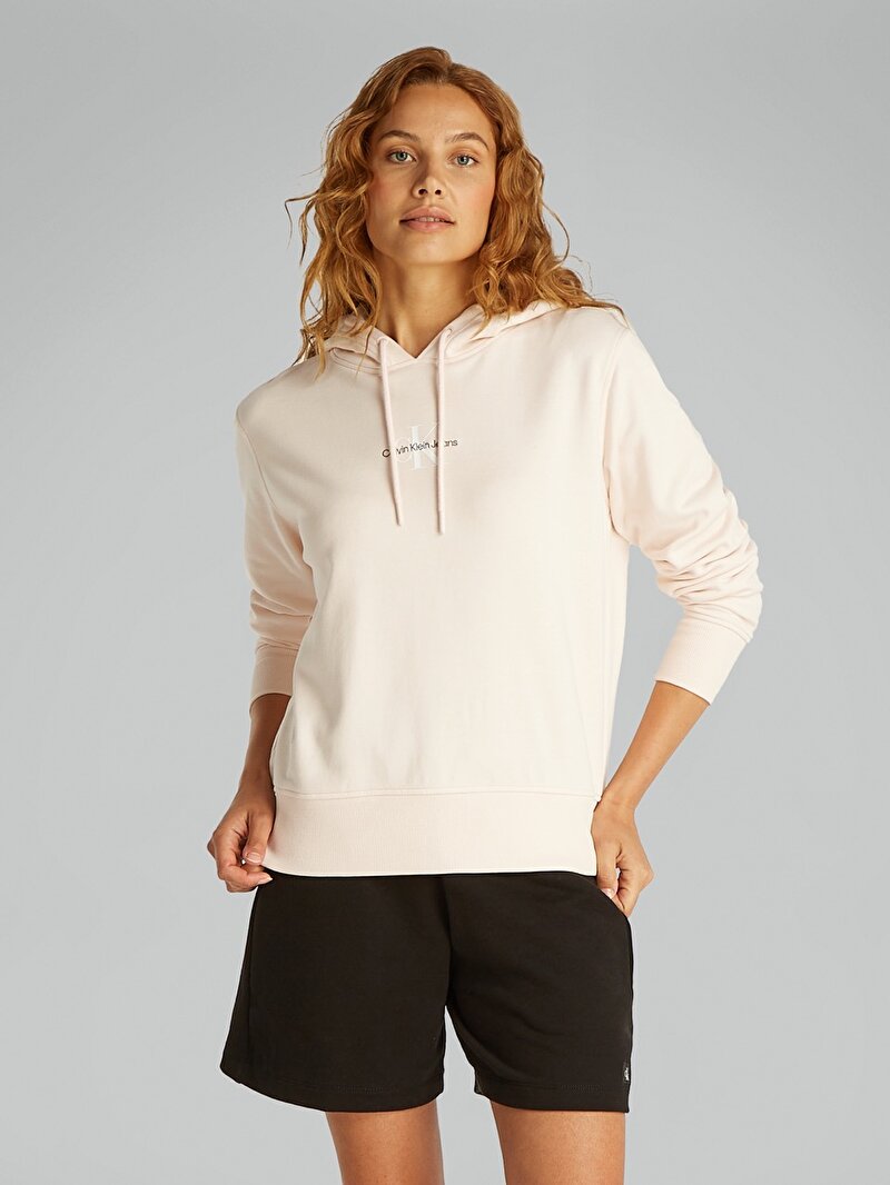 Calvin Klein Pembe Renkli Kadın Monologo Hoodie