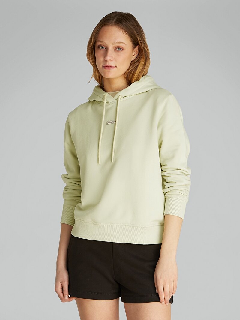 Calvin Klein Yeşil Renkli Kadın Placed Institutional Sweatshirt