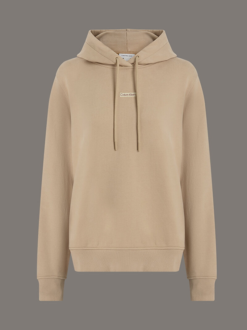 Calvin Klein Bej Renkli Kadın Placed Institutional Sweatshirt