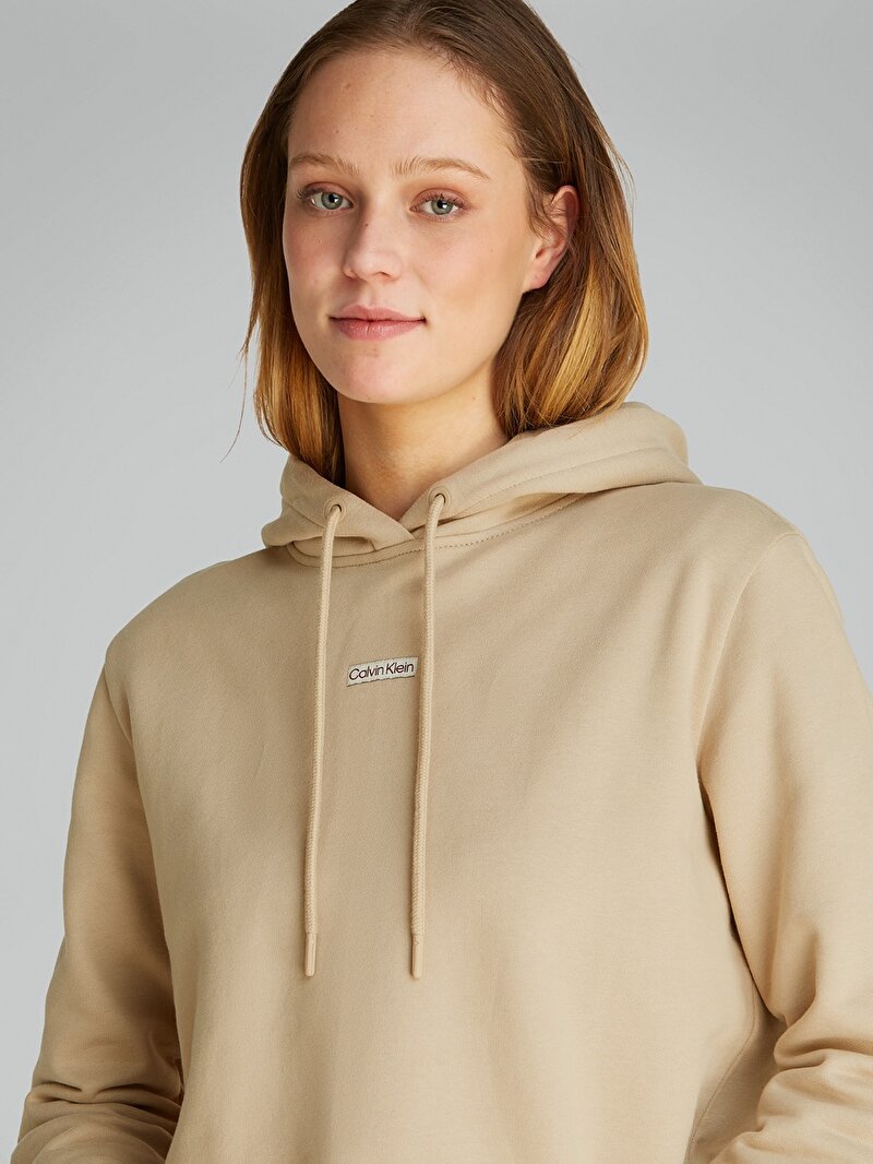 Calvin Klein Bej Renkli Kadın Placed Institutional Sweatshirt