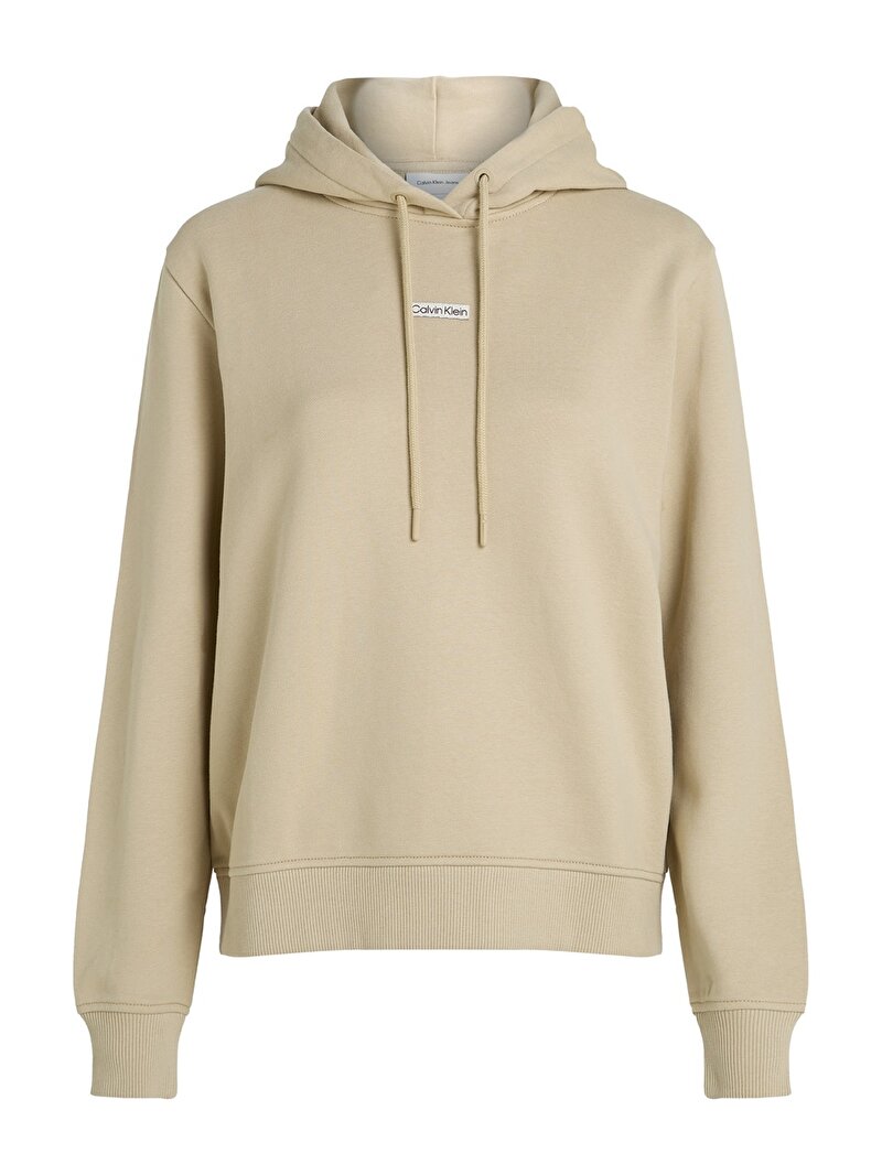 Calvin Klein Bej Renkli Kadın Placed Institutional Sweatshirt