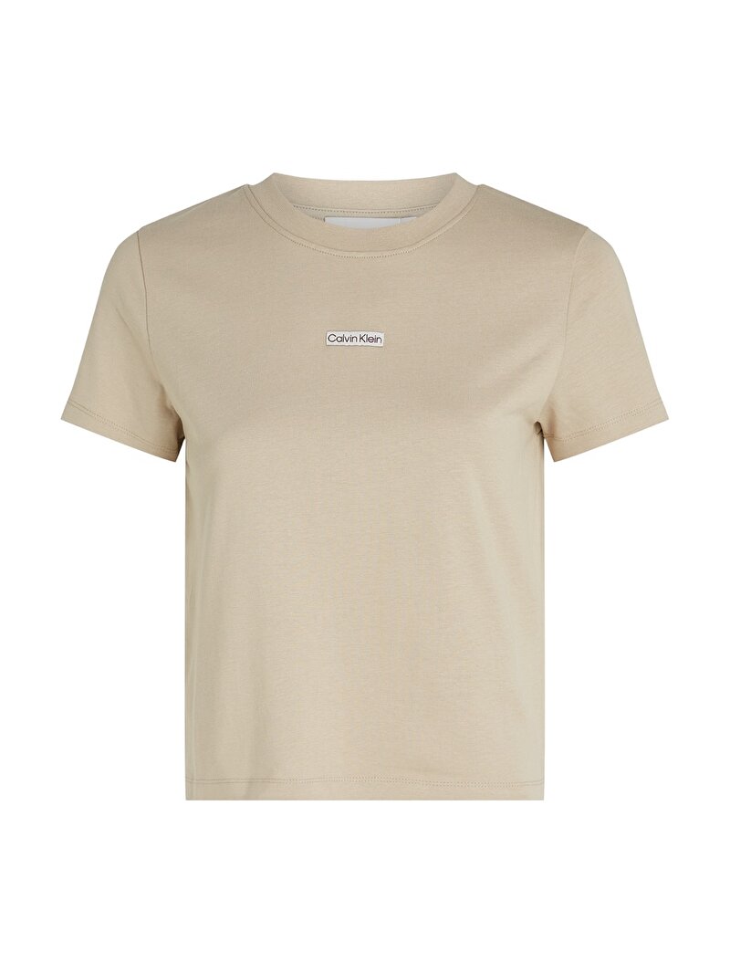 Calvin Klein Bej Renkli Kadın Placed Institutional T-shirt