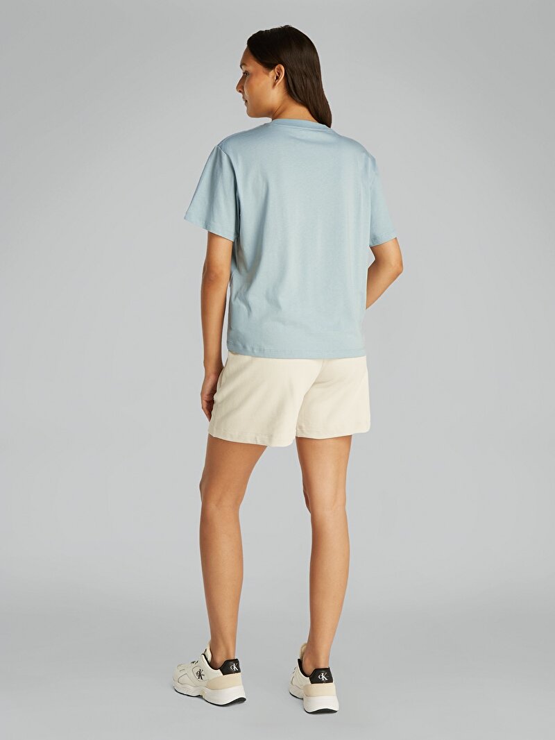 Calvin Klein Mavi Renkli Kadın Flower Graphic Relax T-shirt