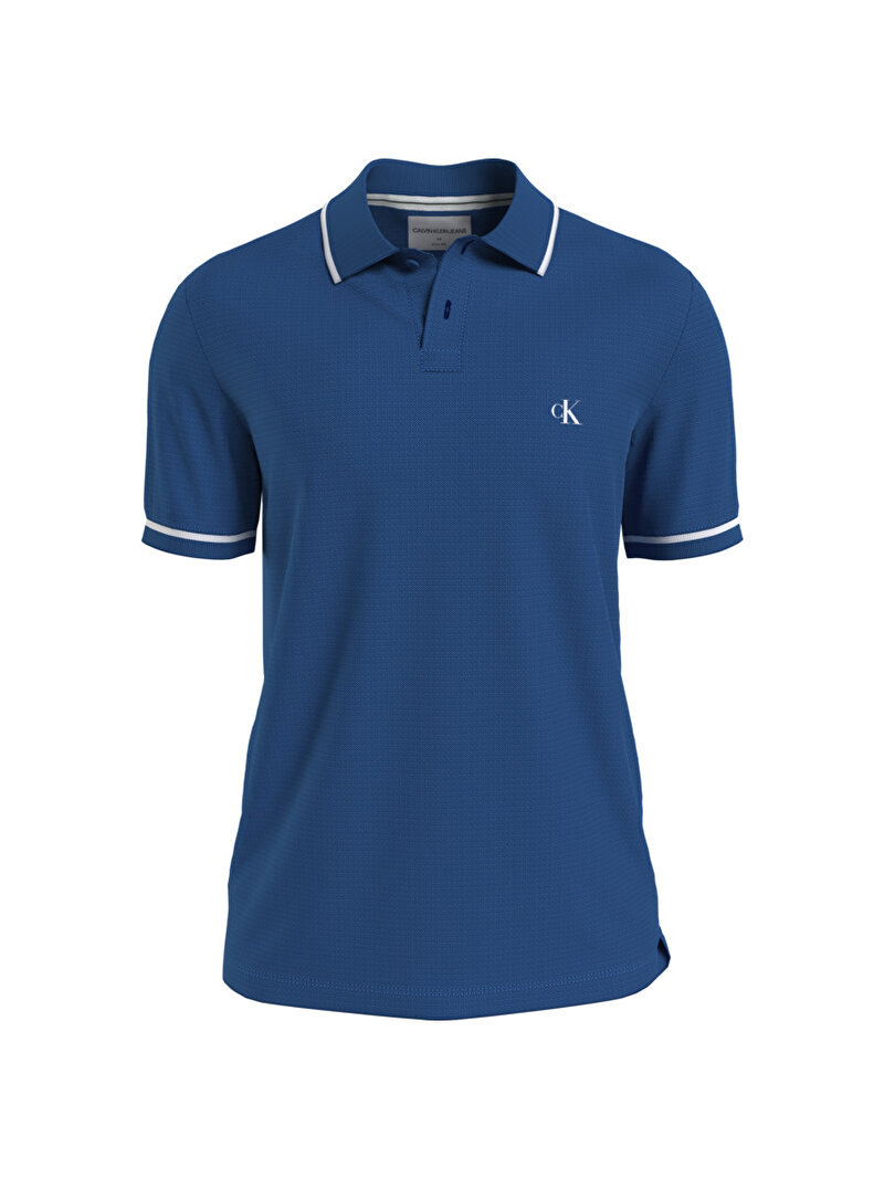 Calvin Klein Mavi Renkli Erkek Tipping Slim Polo T-Shirt