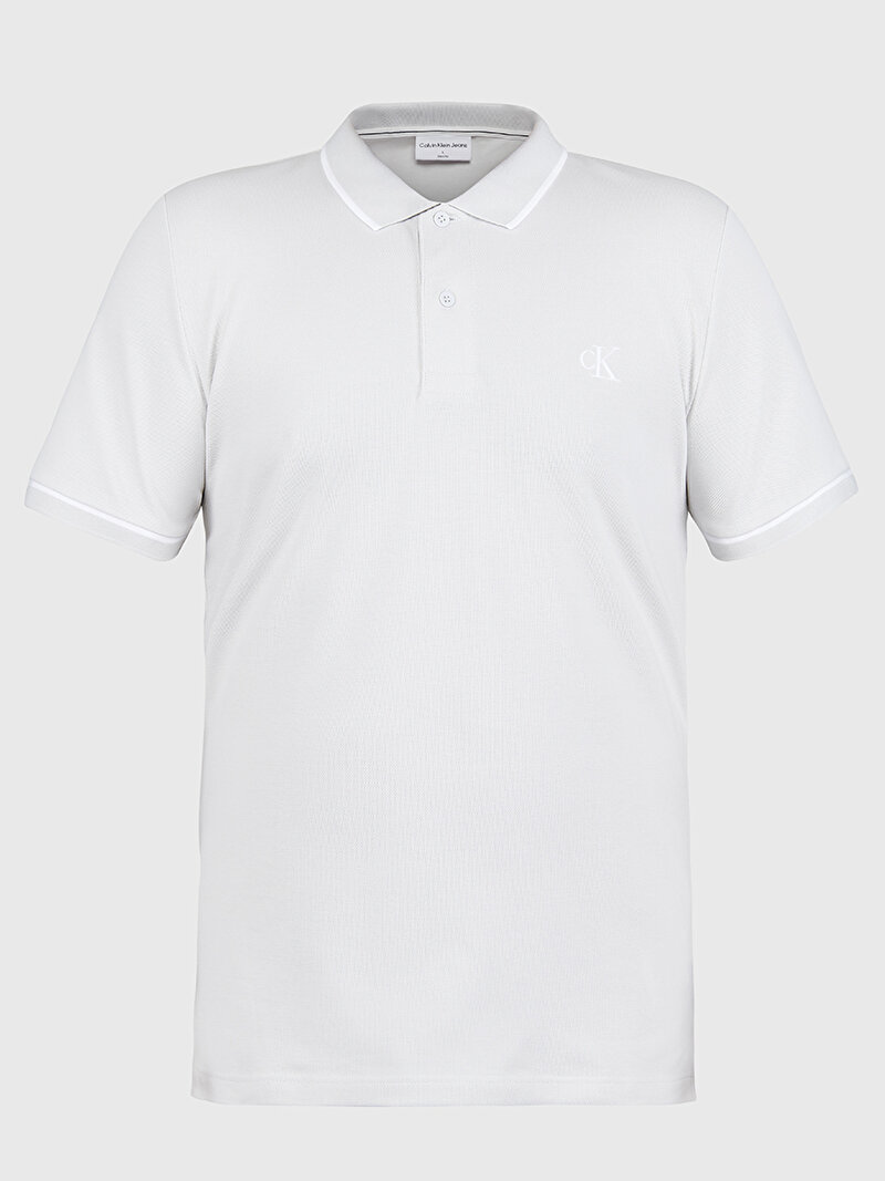 Calvin Klein Bej Renkli Erkek Tipping Slim Polo T-Shirt