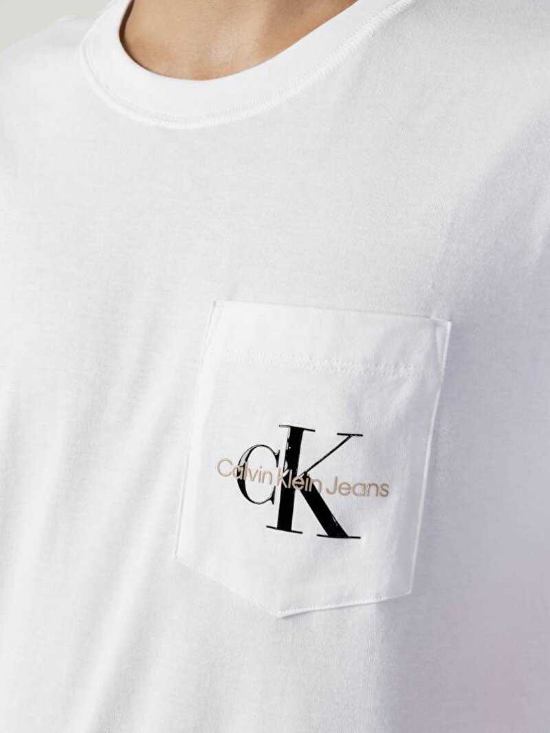 Calvin Klein Siyah Renkli Erkek Organik Pamuklu Cepli T-Shirt 