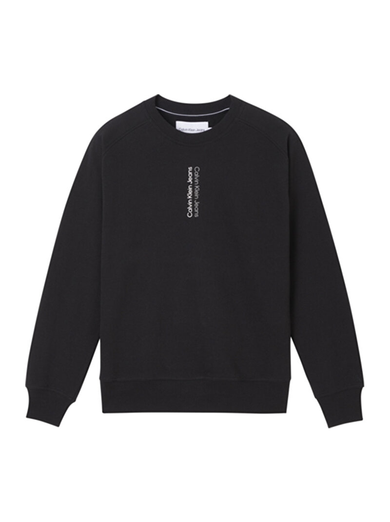 Calvin Klein Siyah Renkli Erkek Mirror Logo Crew Neck Sweatshirt