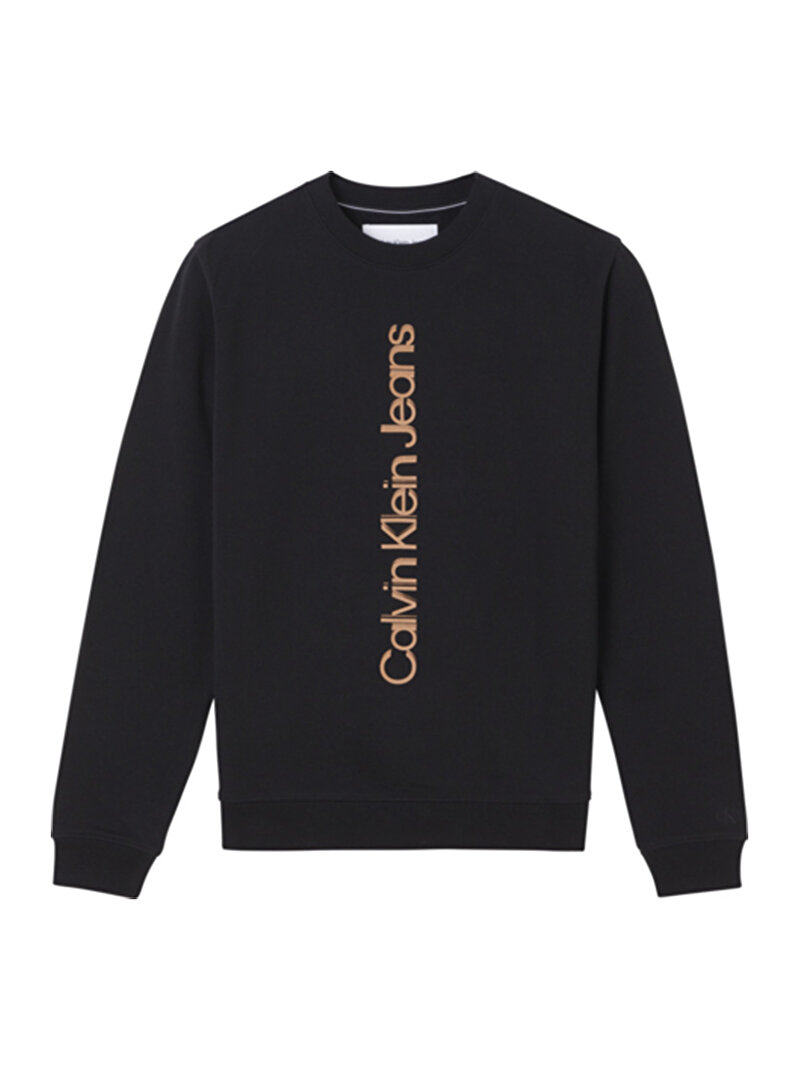 Calvin Klein Siyah Renkli Erkek Seasonal Institutional Crew Neck Sweatshirt