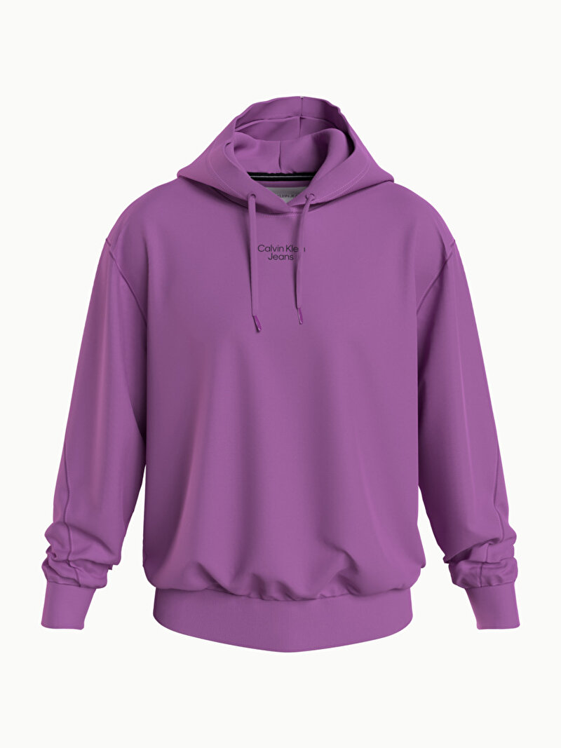Calvin Klein Mor Renkli Erkek Stacked Logo Sweatshirt