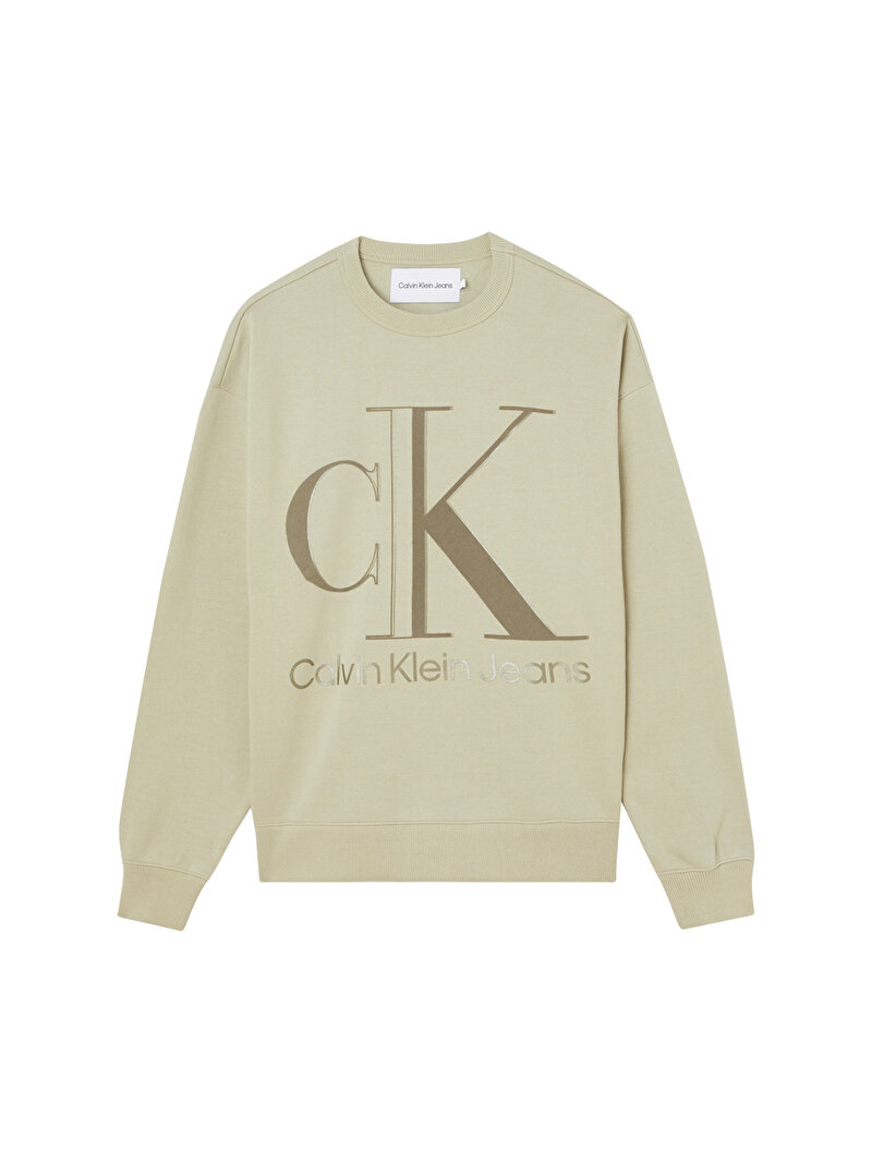 Calvin Klein Bej Renkli Erkek High Shine Logo Sweatshirt