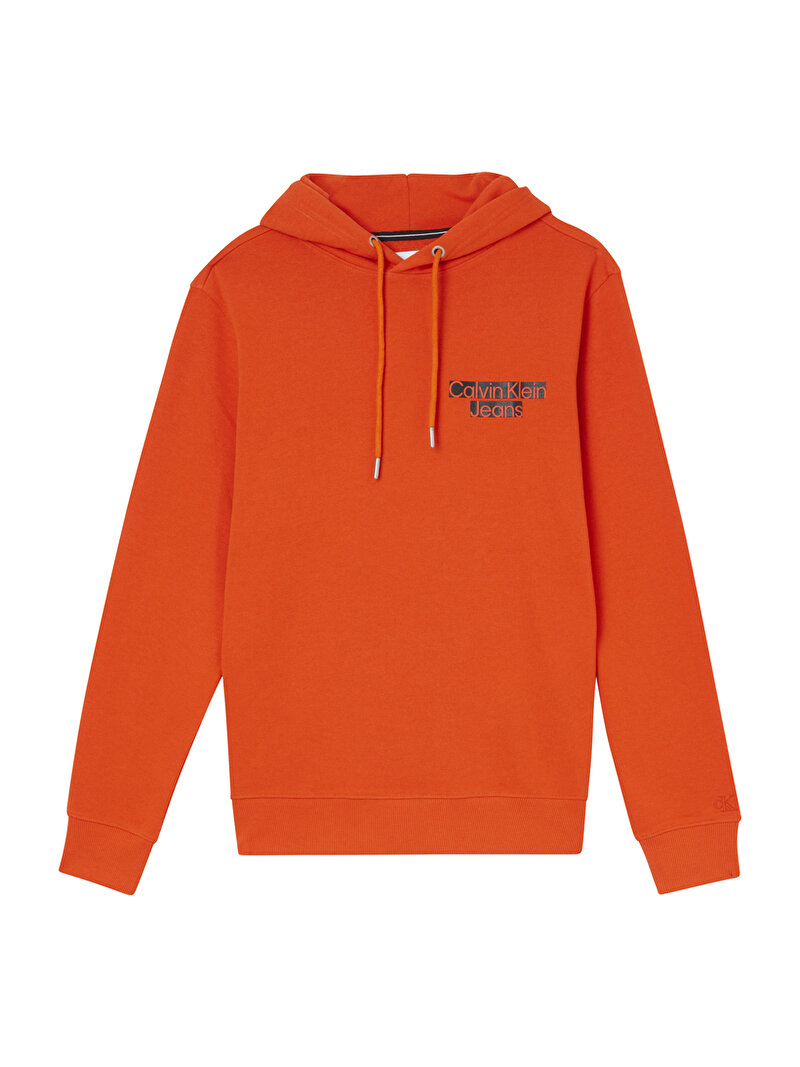 Calvin Klein Turuncu Renkli Erkek Seasonal Blocked Logo Sweatshirt