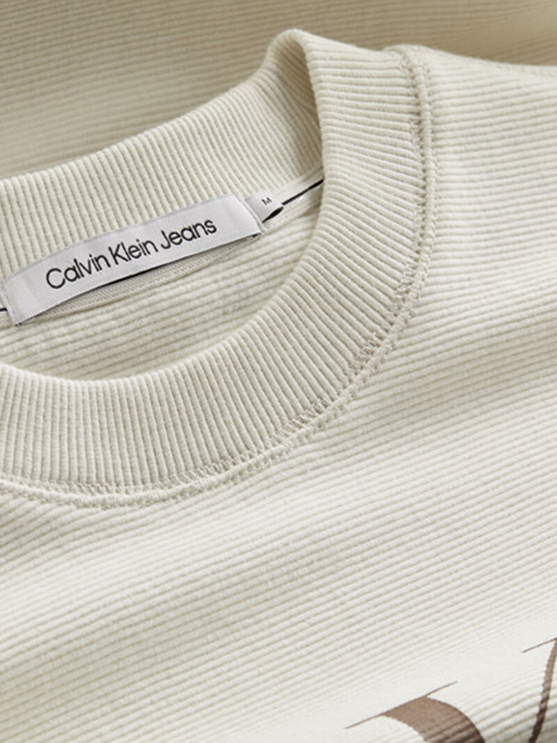 Calvin Klein Beyaz Renkli Erkek Archival Monologo Uzun Kollu T-Shirt