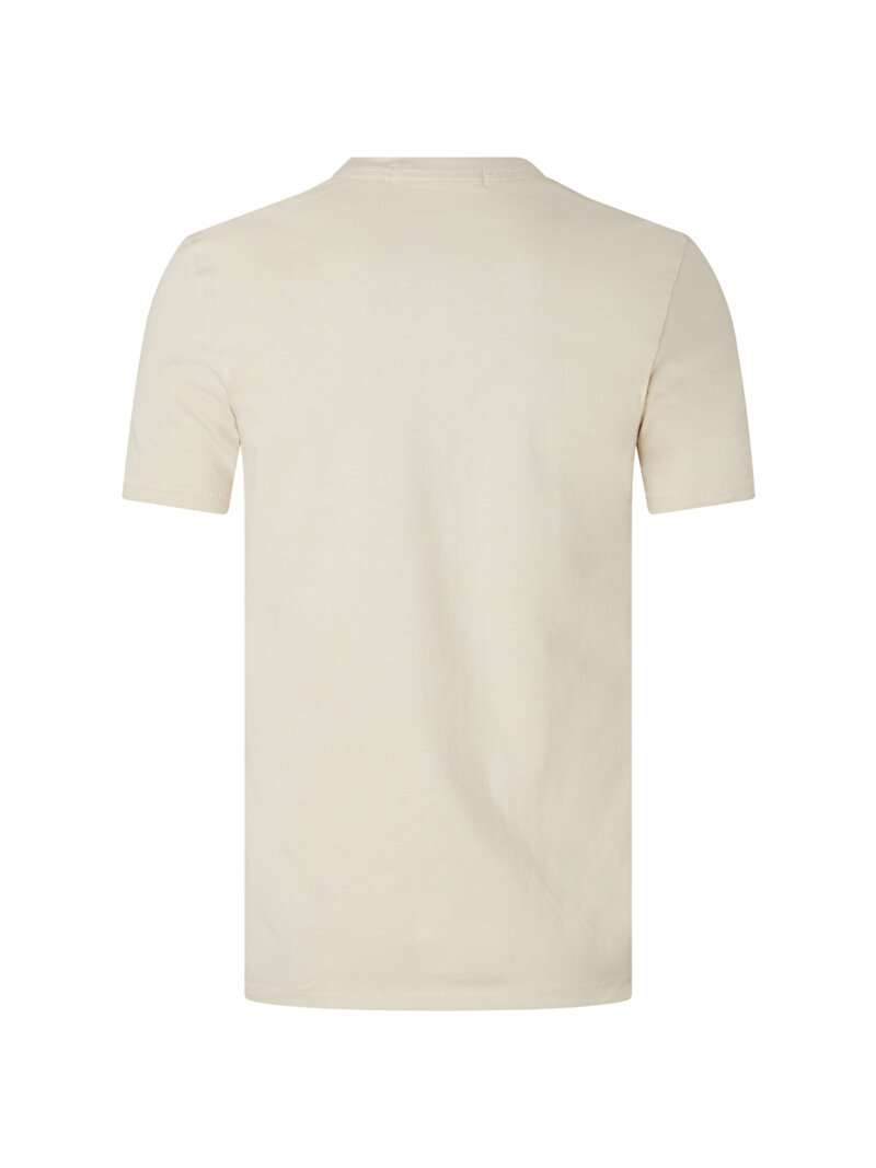 Calvin Klein Bej Renkli Erkek Mixed Institutional Logo T-Shirt