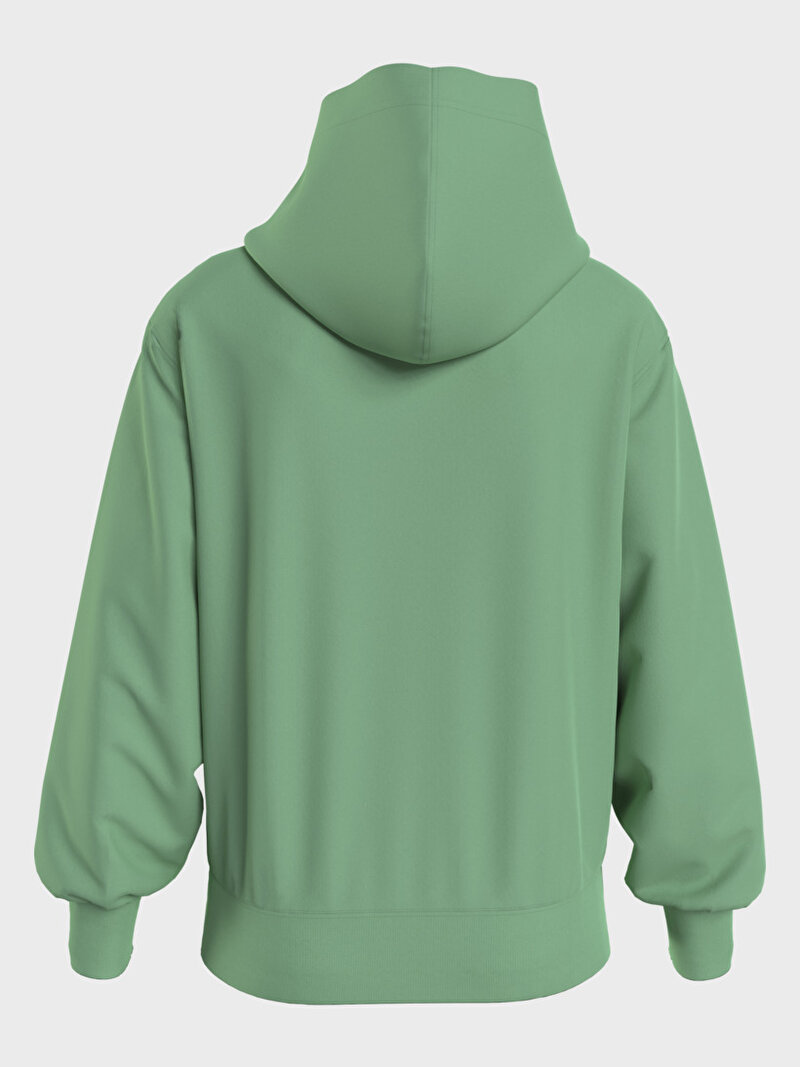 Calvin Klein Yeşil Renkli Erkek Micro Monologo Hoodie Sweatshirt