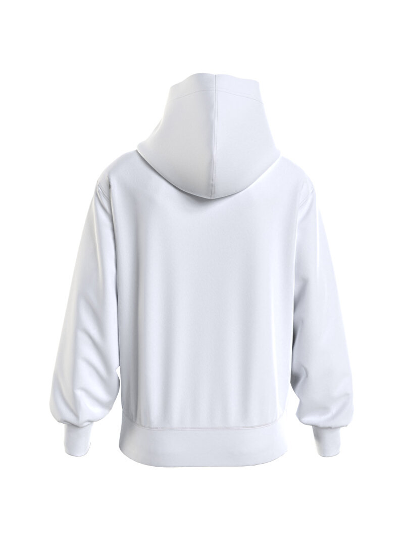 Calvin Klein Beyaz Renkli Erkek Micro Monologo Hoodie Sweatshirt
